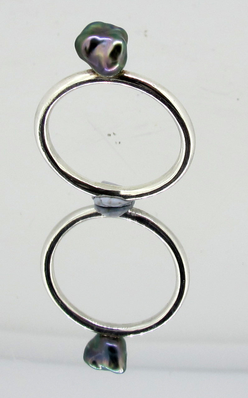 Keshi Black Pearl ring