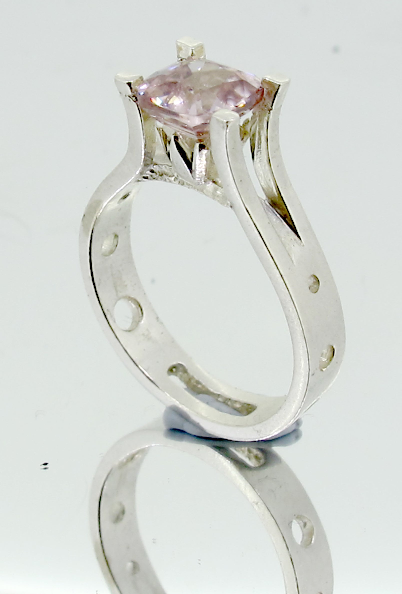 Natural Zircon Ring | Pink Square