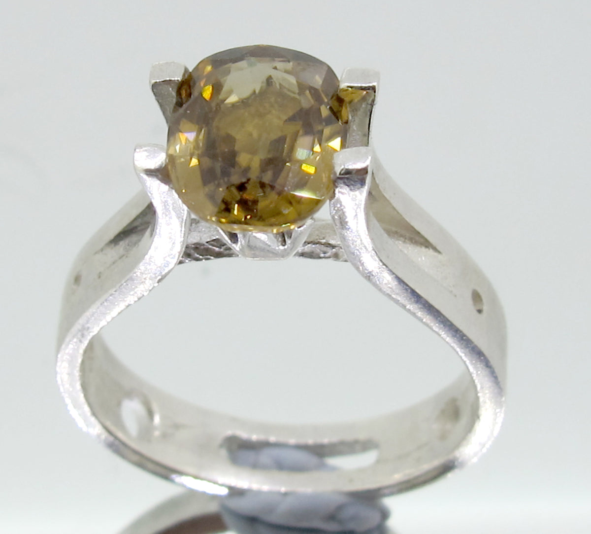 Natural Zircon Ring | Yellow Oval